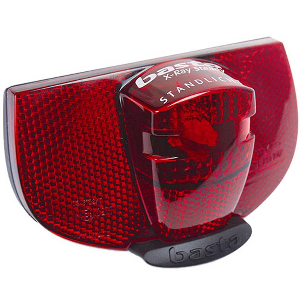 80mm Schwarz/Rot Fahrrad Lampe AXA Tr-Rücklicht Slim Steady LED Standlicht 